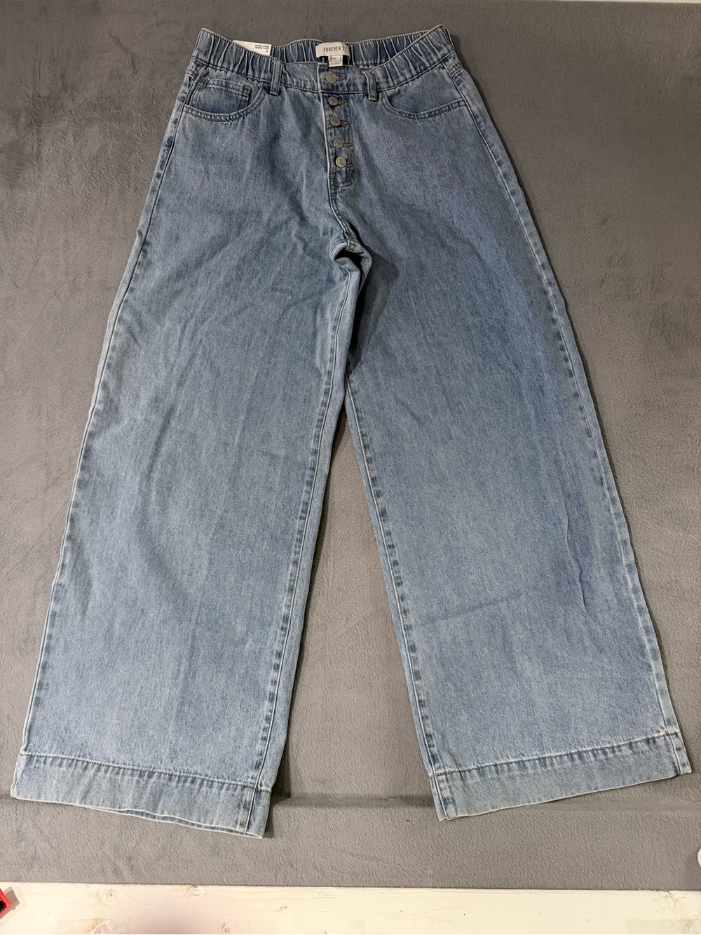 Forever 21 - Light Blue High-Rise Wide Leg Jeans